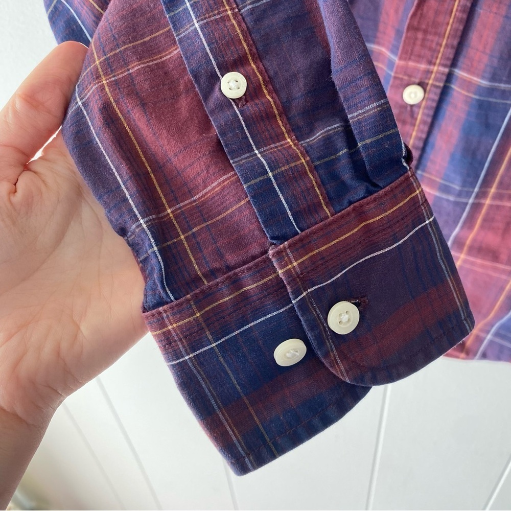 U.S. Polo Assn. Shirt Mens Large Red Blue Plaid Button Down Top - Picture 5 of 9